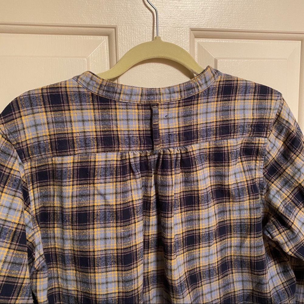 Blue Flannel Button Top - Picture 5 of 6